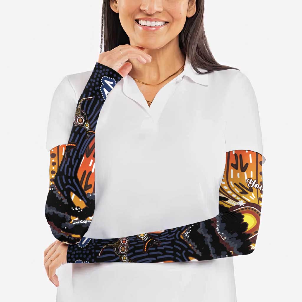 Australia Mother's Day Personalised Arm Sleeves Kangaroo With Aboriginal Tree Art