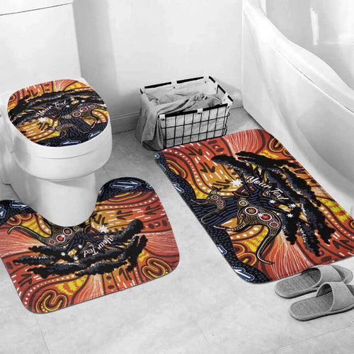 Australia Mother's Day Personalised Bathroom Set Kangaroo With Aboriginal Tree Art