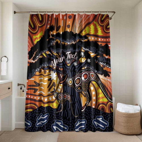 Australia Mother's Day Personalised Bathroom Set Kangaroo With Aboriginal Tree Art