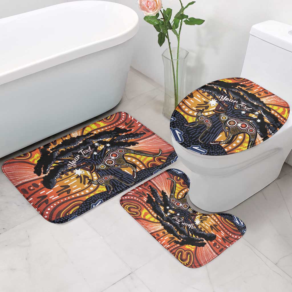 Australia Mother's Day Personalised Bathroom Set Kangaroo With Aboriginal Tree Art