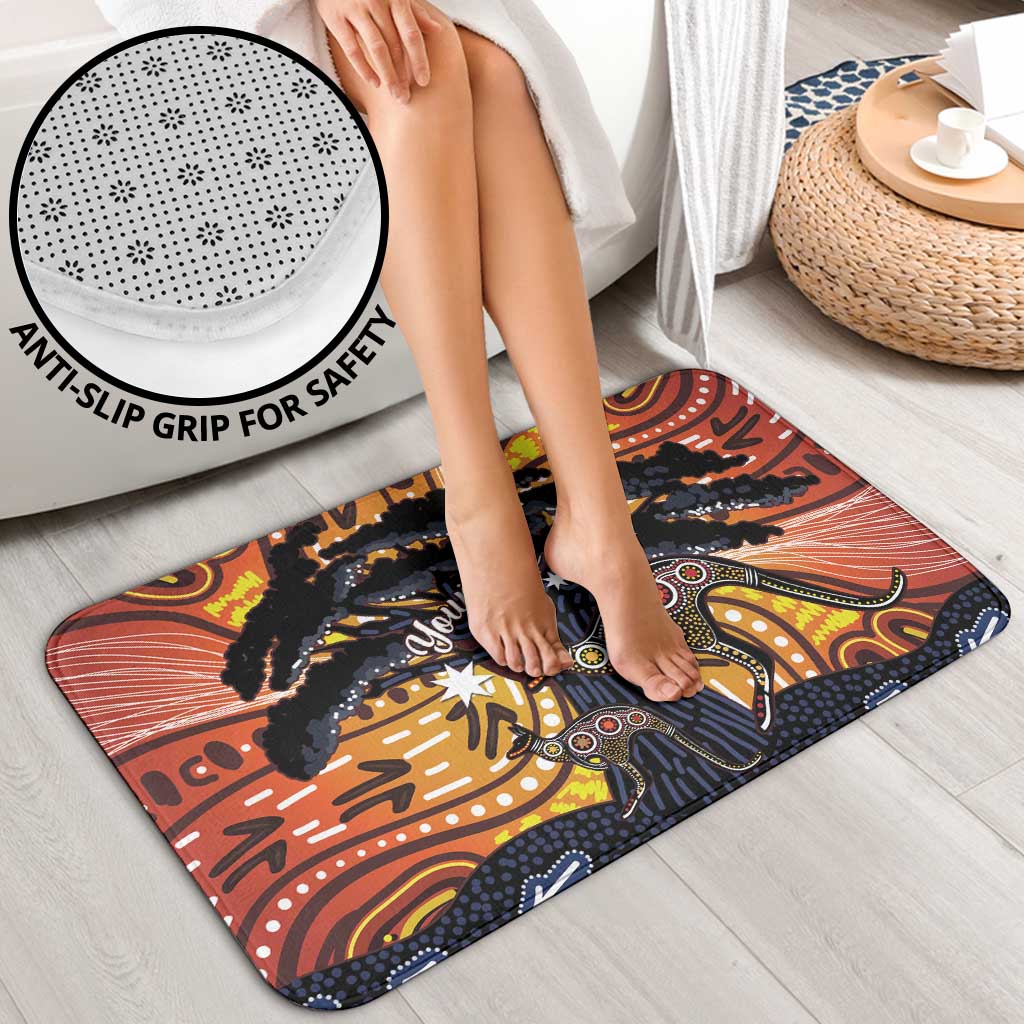 Australia Mother's Day Personalised Bathroom Set Kangaroo With Aboriginal Tree Art
