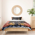 Australia Mother's Day Personalised Bedding Set Kangaroo With Aboriginal Tree Art