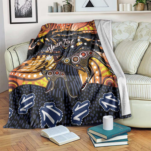 Australia Mother's Day Personalised Blanket Kangaroo With Aboriginal Tree Art