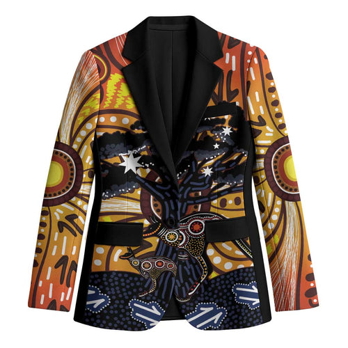Australia Mother's Day Personalised Blazer Kangaroo With Aboriginal Tree Art