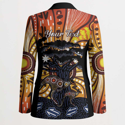 Australia Mother's Day Personalised Blazer Kangaroo With Aboriginal Tree Art