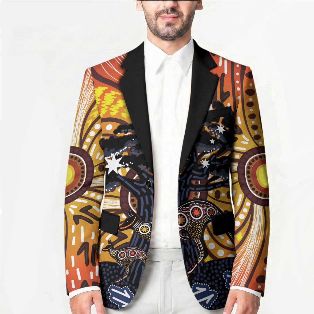 Australia Mother's Day Personalised Blazer Kangaroo With Aboriginal Tree Art