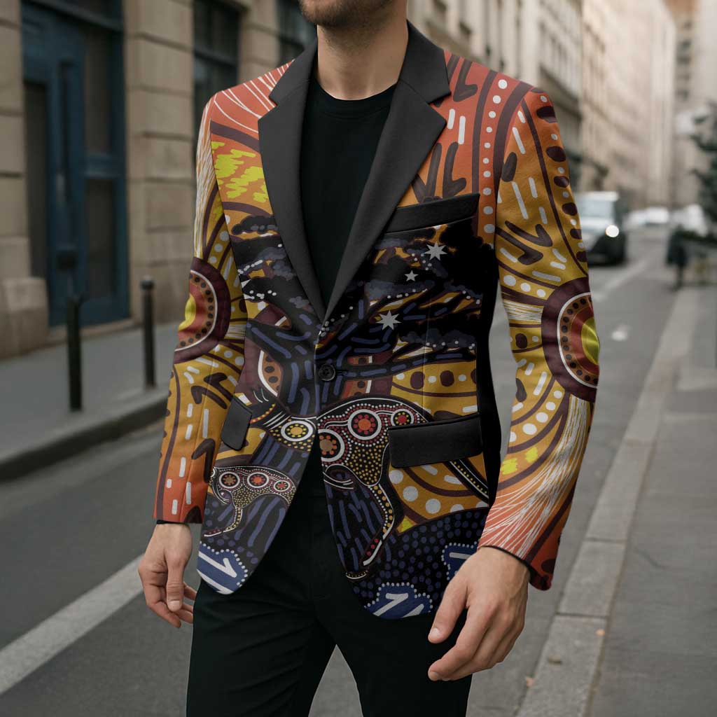 Australia Mother's Day Personalised Blazer Kangaroo With Aboriginal Tree Art