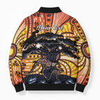 Australia Mother's Day Personalised Bomber Puffer Jacket Kangaroo With Aboriginal Tree Art
