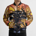 Australia Mother's Day Personalised Bomber Puffer Jacket Kangaroo With Aboriginal Tree Art
