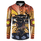 Australia Mother's Day Personalised Button Sweatshirt Kangaroo With Aboriginal Tree Art