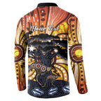 Australia Mother's Day Personalised Button Sweatshirt Kangaroo With Aboriginal Tree Art