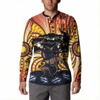 Australia Mother's Day Personalised Button Sweatshirt Kangaroo With Aboriginal Tree Art