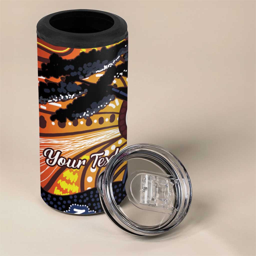 Australia Mother's Day Personalised 4 in 1 Can Cooler Tumbler Kangaroo With Aboriginal Tree Art