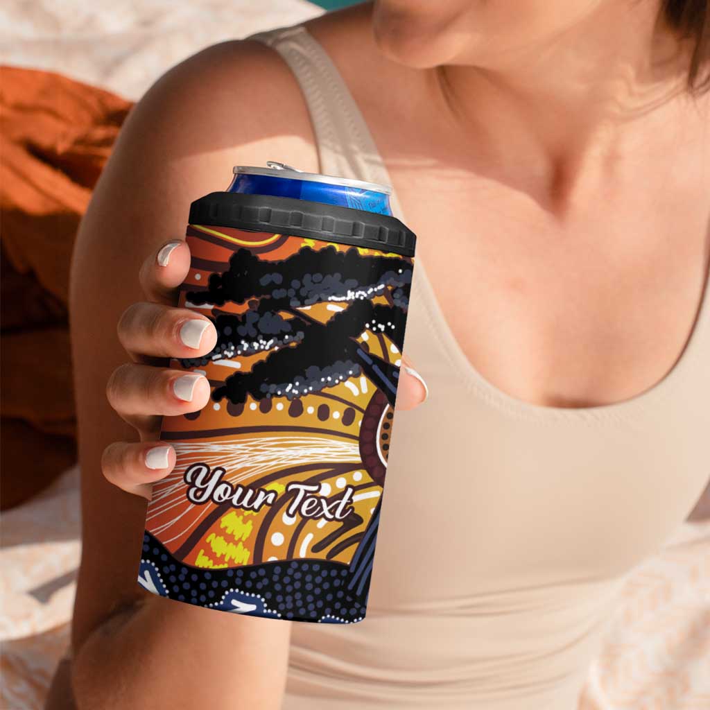 Australia Mother's Day Personalised 4 in 1 Can Cooler Tumbler Kangaroo With Aboriginal Tree Art