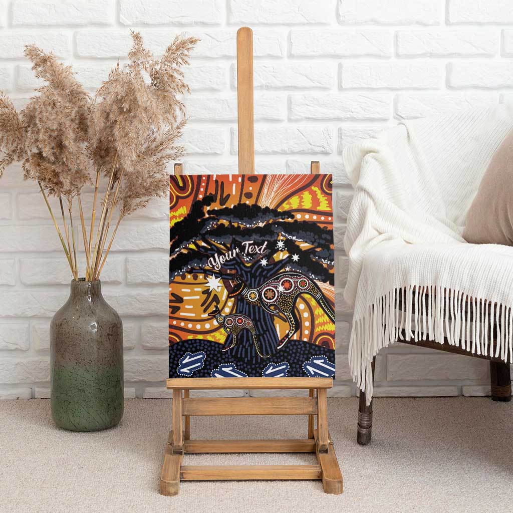 Australia Mother's Day Personalised Canvas Wall Art Kangaroo With Aboriginal Tree Art