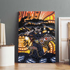 Australia Mother's Day Personalised Canvas Wall Art Kangaroo With Aboriginal Tree Art