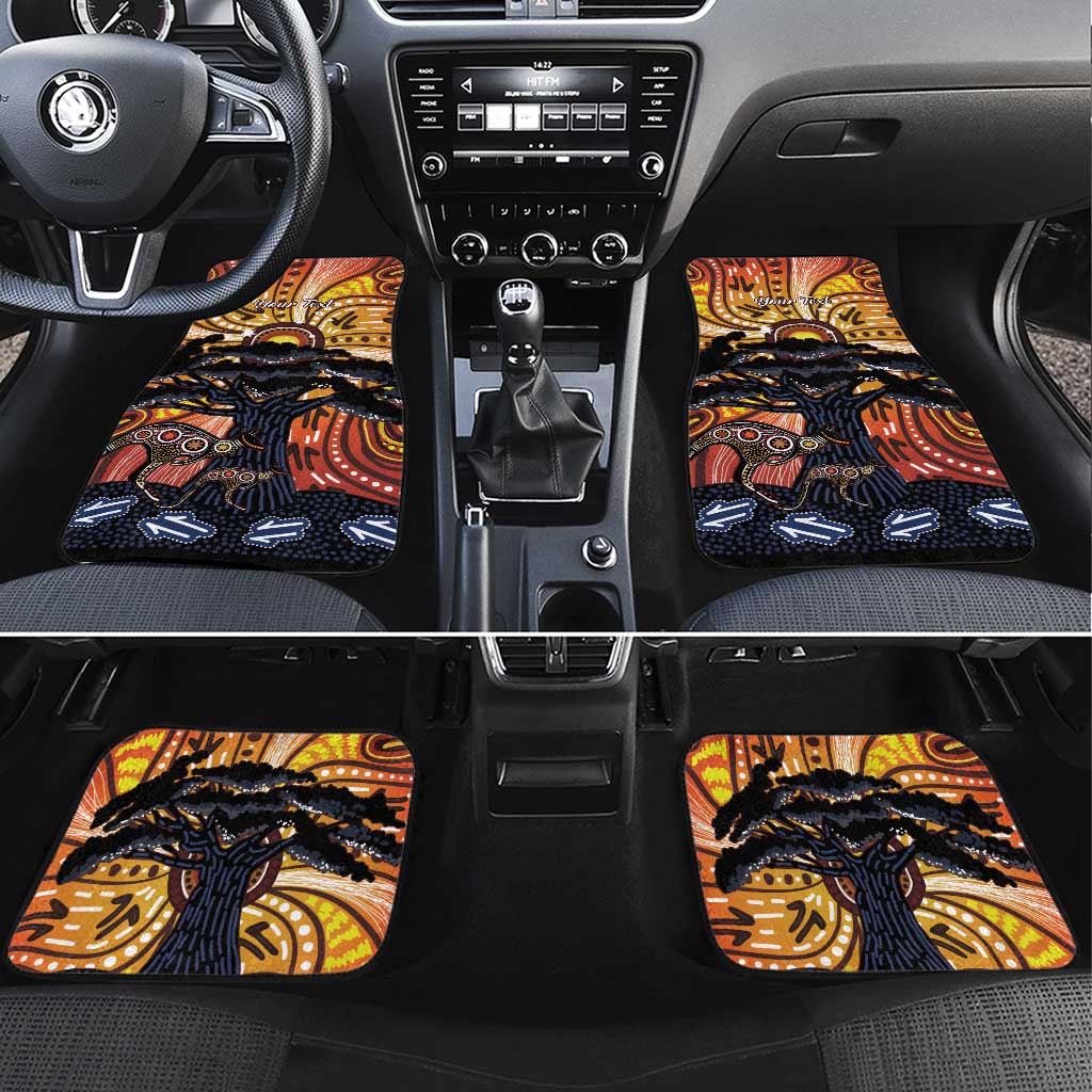 Australia Mother's Day Personalised Car Mats Kangaroo With Aboriginal Tree Art