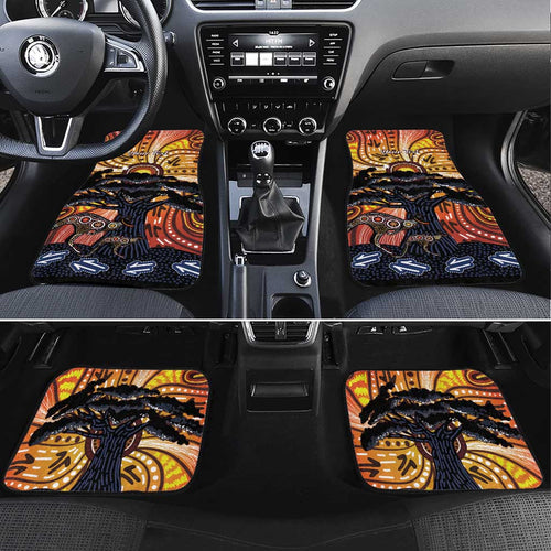 Australia Mother's Day Personalised Car Mats Kangaroo With Aboriginal Tree Art