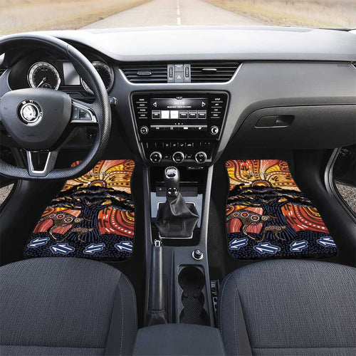 Australia Mother's Day Personalised Car Mats Kangaroo With Aboriginal Tree Art