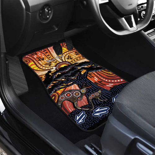 Australia Mother's Day Personalised Car Mats Kangaroo With Aboriginal Tree Art