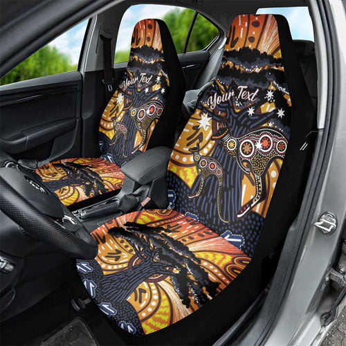 Australia Mother's Day Personalised Car Seat Cover Kangaroo With Aboriginal Tree Art