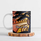 Australia Mother's Day Personalised Ceramic Mug Kangaroo With Aboriginal Tree Art