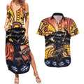 Australia Mother's Day Personalised Couples Matching Summer Maxi Dress and Hawaiian Shirt Kangaroo With Aboriginal Tree Art