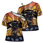 Australia Mother's Day Personalised Cross Shoulder Shirt Kangaroo With Aboriginal Tree Art