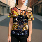 Australia Mother's Day Personalised Cross Shoulder Shirt Kangaroo With Aboriginal Tree Art