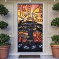 Australia Mother's Day Personalised Door Cover Kangaroo With Aboriginal Tree Art