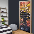 Australia Mother's Day Personalised Door Cover Kangaroo With Aboriginal Tree Art