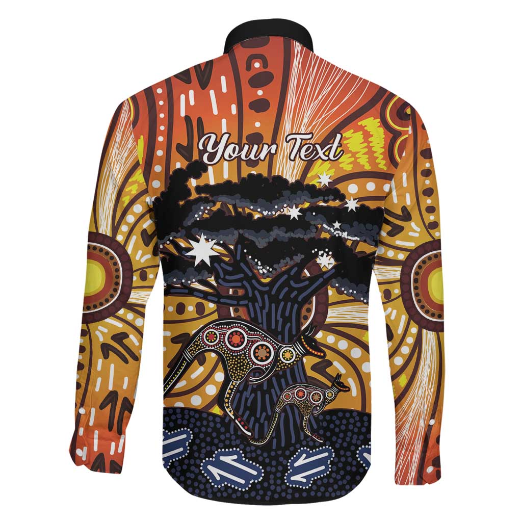 Australia Mother's Day Personalised Family Matching Long Sleeve Bodycon Dress and Hawaiian Shirt Kangaroo With Aboriginal Tree Art