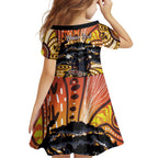 Australia Mother's Day Personalised Family Matching Mermaid Dress and Hawaiian Shirt Kangaroo With Aboriginal Tree Art