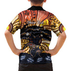 Australia Mother's Day Personalised Family Matching Off Shoulder Maxi Dress and Hawaiian Shirt Kangaroo With Aboriginal Tree Art