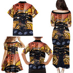 Australia Mother's Day Personalised Family Matching Puletasi and Hawaiian Shirt Kangaroo With Aboriginal Tree Art