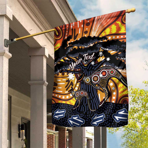 Australia Mother's Day Personalised Garden Flag Kangaroo With Aboriginal Tree Art