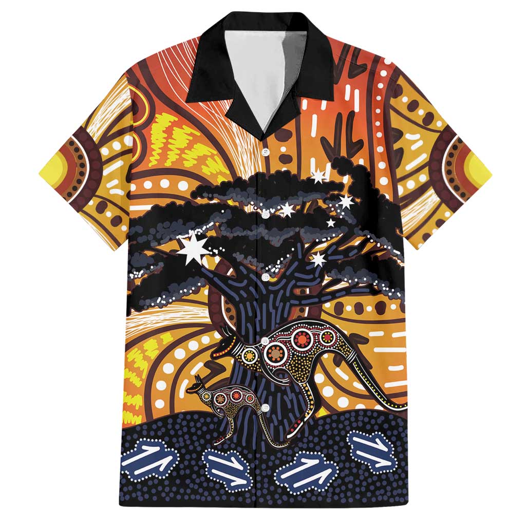 Australia Mother's Day Personalised Hawaiian Shirt Kangaroo With Aboriginal Tree Art