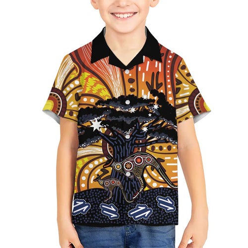 Australia Mother's Day Personalised Hawaiian Shirt Kangaroo With Aboriginal Tree Art