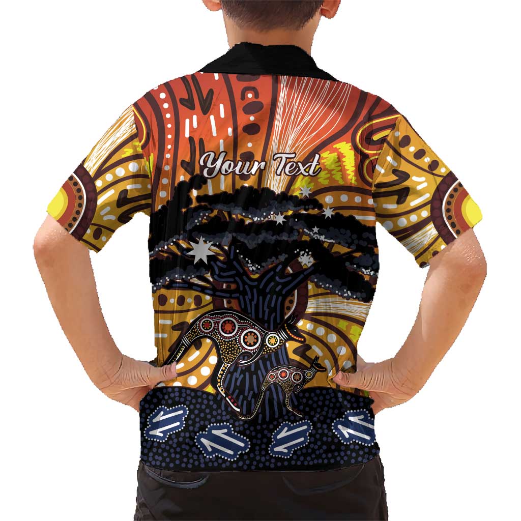Australia Mother's Day Personalised Kid Hawaiian Shirt Kangaroo With Aboriginal Tree Art