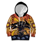 Australia Mother's Day Personalised Kid Hoodie Kangaroo With Aboriginal Tree Art
