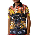 Australia Mother's Day Personalised Kid Polo Shirt Kangaroo With Aboriginal Tree Art