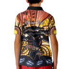 Australia Mother's Day Personalised Kid Polo Shirt Kangaroo With Aboriginal Tree Art