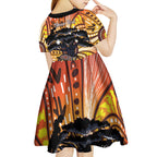 Australia Mother's Day Personalised Kid Short Sleeve Dress Kangaroo With Aboriginal Tree Art