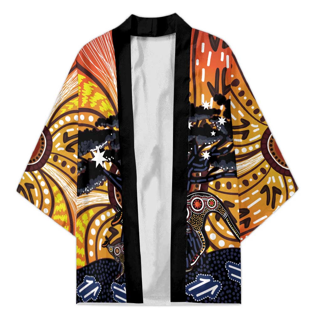 Australia Mother's Day Personalised Kimono Kangaroo With Aboriginal Tree Art