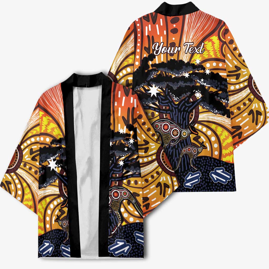 Australia Mother's Day Personalised Kimono Kangaroo With Aboriginal Tree Art