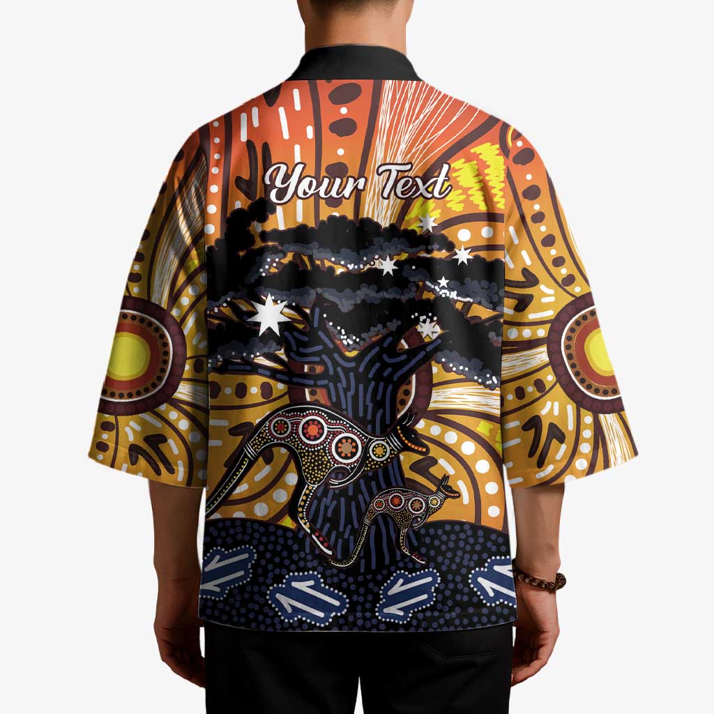 Australia Mother's Day Personalised Kimono Kangaroo With Aboriginal Tree Art