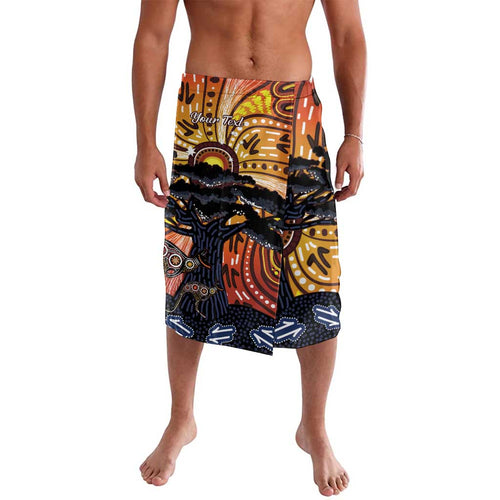 Australia Mother's Day Personalised Lavalava Kangaroo With Aboriginal Tree Art