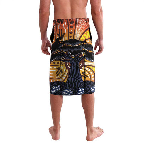Australia Mother's Day Personalised Lavalava Kangaroo With Aboriginal Tree Art