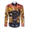 Australia Mother's Day Personalised Long Sleeve Button Shirt Kangaroo With Aboriginal Tree Art