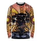 Australia Mother's Day Personalised Long Sleeve Shirt Kangaroo With Aboriginal Tree Art